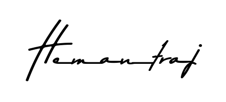 A stylish, flowing autograph style designed for name Hemantraj using Asem Kandis PERSONAL USE typography. Perfect for digital creative projects. Hemantraj signature style 9 images and pictures png