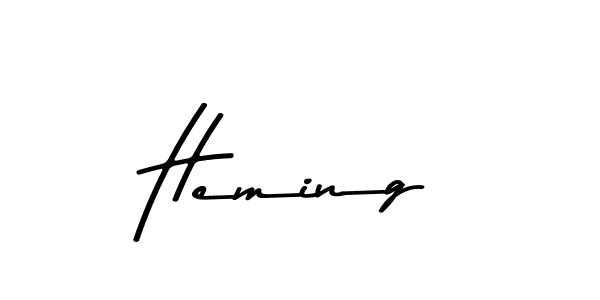 Use a signature maker to create a handwritten signature online. With this signature software, you can design (Asem Kandis PERSONAL USE) your own signature for name Heming. Heming signature style 9 images and pictures png