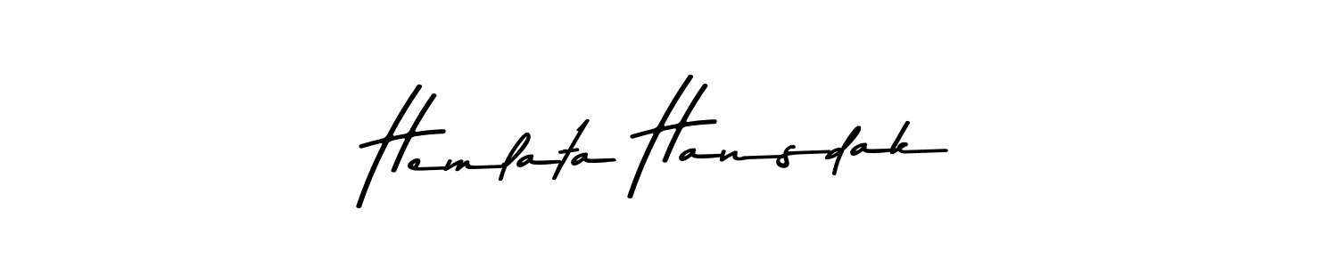 You should practise on your own different ways (Asem Kandis PERSONAL USE) to write your name (Hemlata Hansdak) in signature. don't let someone else do it for you. Hemlata Hansdak signature style 9 images and pictures png
