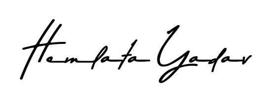 A classic penmanship look for Hemlata Yadav. The Asem Kandis PERSONAL USE font brings timeless elegance and confidence to every signed document. Hemlata Yadav signature style 9 images and pictures png