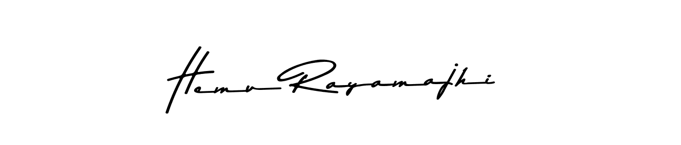 Create a beautiful signature design for name Hemu Rayamajhi. With this signature (Asem Kandis PERSONAL USE) fonts, you can make a handwritten signature for free. Hemu Rayamajhi signature style 9 images and pictures png