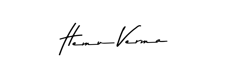 How to make Hemu Verma name signature. Use Asem Kandis PERSONAL USE style for creating short signs online. This is the latest handwritten sign. Hemu Verma signature style 9 images and pictures png