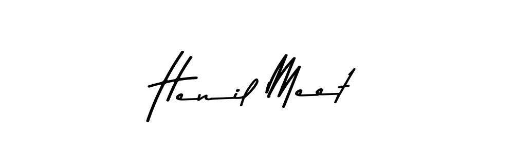 Create a beautiful signature design for name Henil Meet. With this signature (Asem Kandis PERSONAL USE) fonts, you can make a handwritten signature for free. Henil Meet signature style 9 images and pictures png