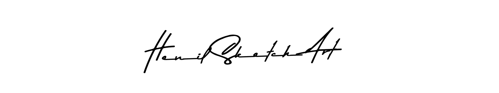 The best way (Asem Kandis PERSONAL USE) to make a short signature is to pick only two or three words in your name. The name Henil Sketch Art include a total of six letters. For converting this name. Henil Sketch Art signature style 9 images and pictures png