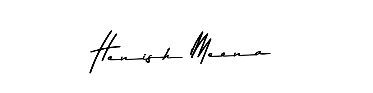 Use a signature maker to create a handwritten signature online. With this signature software, you can design (Asem Kandis PERSONAL USE) your own signature for name Henish Meena. Henish Meena signature style 9 images and pictures png