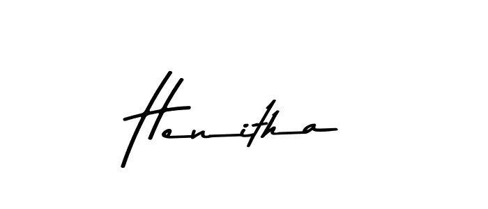 Design your own signature with our free online signature maker. With this signature software, you can create a handwritten (Asem Kandis PERSONAL USE) signature for name Henitha. Henitha signature style 9 images and pictures png