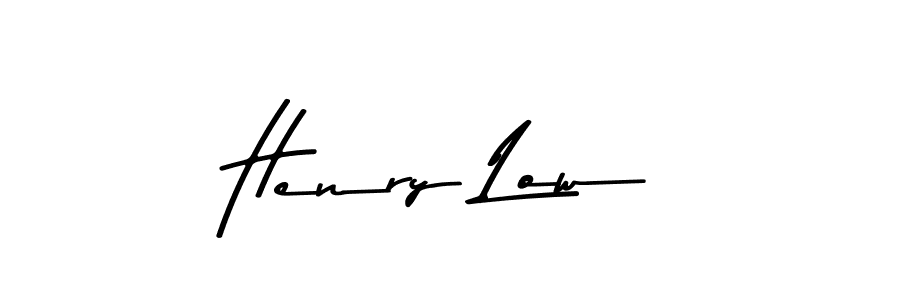 How to make Henry Low name signature. Use Asem Kandis PERSONAL USE style for creating short signs online. This is the latest handwritten sign. Henry Low signature style 9 images and pictures png