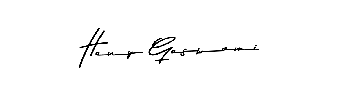 How to make Heny Goswami name signature. Use Asem Kandis PERSONAL USE style for creating short signs online. This is the latest handwritten sign. Heny Goswami signature style 9 images and pictures png