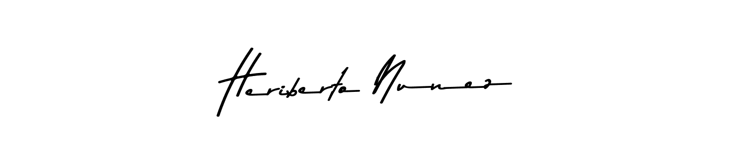 if you are searching for the best signature style for your name Heriberto Nunez. so please give up your signature search. here we have designed multiple signature styles  using Asem Kandis PERSONAL USE. Heriberto Nunez signature style 9 images and pictures png