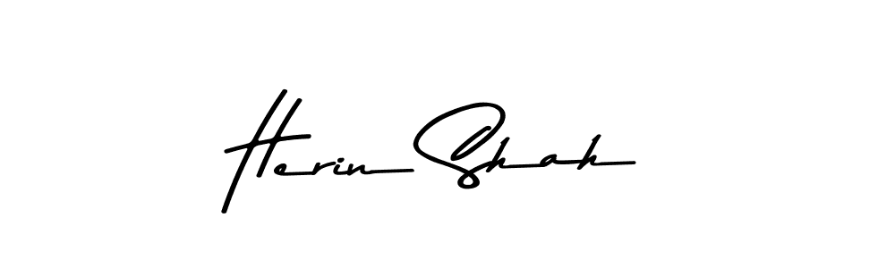 How to make Herin Shah name signature. Use Asem Kandis PERSONAL USE style for creating short signs online. This is the latest handwritten sign. Herin Shah signature style 9 images and pictures png