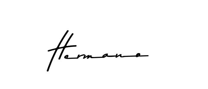 Hermano stylish signature style. Best Handwritten Sign (Asem Kandis PERSONAL USE) for my name. Handwritten Signature Collection Ideas for my name Hermano. Hermano signature style 9 images and pictures png