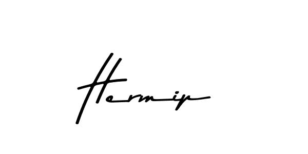 How to make Hermip name signature. Use Asem Kandis PERSONAL USE style for creating short signs online. This is the latest handwritten sign. Hermip signature style 9 images and pictures png