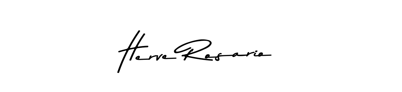 How to make Herve Rosario name signature. Use Asem Kandis PERSONAL USE style for creating short signs online. This is the latest handwritten sign. Herve Rosario signature style 9 images and pictures png