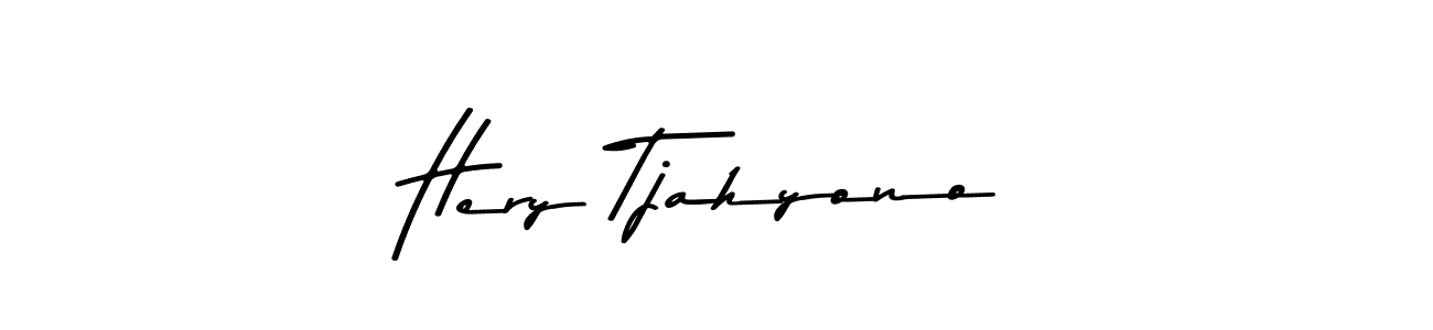 How to make Hery Tjahyono name signature. Use Asem Kandis PERSONAL USE style for creating short signs online. This is the latest handwritten sign. Hery Tjahyono signature style 9 images and pictures png