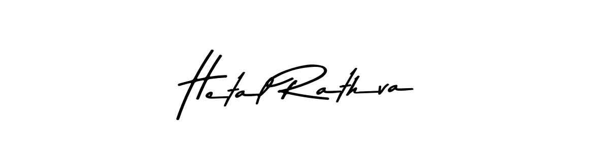 How to make Hetal Rathva name signature. Use Asem Kandis PERSONAL USE style for creating short signs online. This is the latest handwritten sign. Hetal Rathva signature style 9 images and pictures png