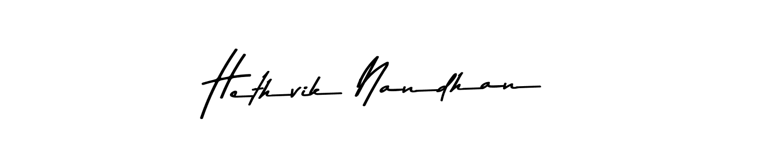 Hethvik Nandhan stylish signature style. Best Handwritten Sign (Asem Kandis PERSONAL USE) for my name. Handwritten Signature Collection Ideas for my name Hethvik Nandhan. Hethvik Nandhan signature style 9 images and pictures png