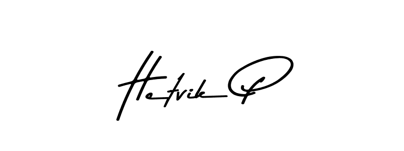 Make a beautiful signature design for name Hetvik P. With this signature (Asem Kandis PERSONAL USE) style, you can create a handwritten signature for free. Hetvik P signature style 9 images and pictures png