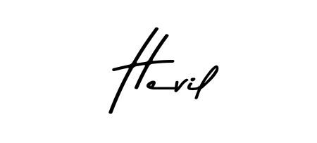 Create your official email sign-off with Hevil name in Asem Kandis PERSONAL USE style. Crisp, clean, and perfectly legible across all screens. Hevil signature style 9 images and pictures png