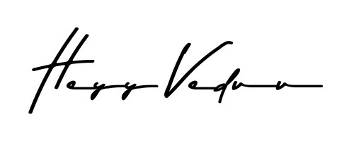 Try this chic Heyy Veduu handwritten sign style. Using Asem Kandis PERSONAL USE font elements, it gives your name a sleek, memorable identity. Heyy Veduu signature style 9 images and pictures png