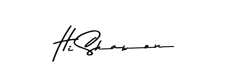 Create a beautiful signature design for name Hi Shawon. With this signature (Asem Kandis PERSONAL USE) fonts, you can make a handwritten signature for free. Hi Shawon signature style 9 images and pictures png