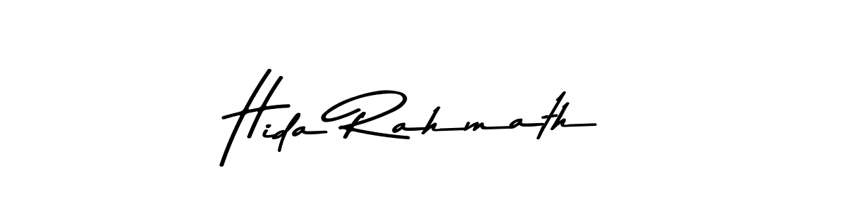 How to make Hida Rahmath name signature. Use Asem Kandis PERSONAL USE style for creating short signs online. This is the latest handwritten sign. Hida Rahmath signature style 9 images and pictures png