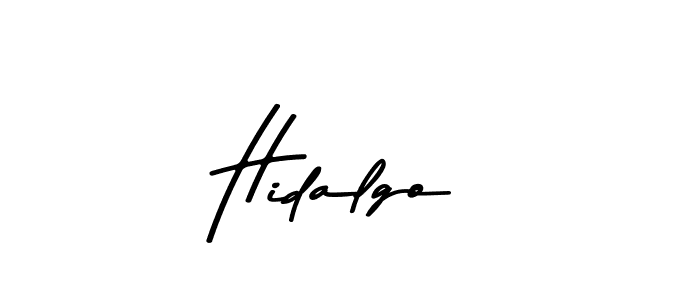 Create a beautiful signature design for name Hidalgo. With this signature (Asem Kandis PERSONAL USE) fonts, you can make a handwritten signature for free. Hidalgo signature style 9 images and pictures png