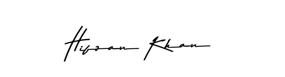 Make a beautiful signature design for name Hifzan Khan. With this signature (Asem Kandis PERSONAL USE) style, you can create a handwritten signature for free. Hifzan Khan signature style 9 images and pictures png