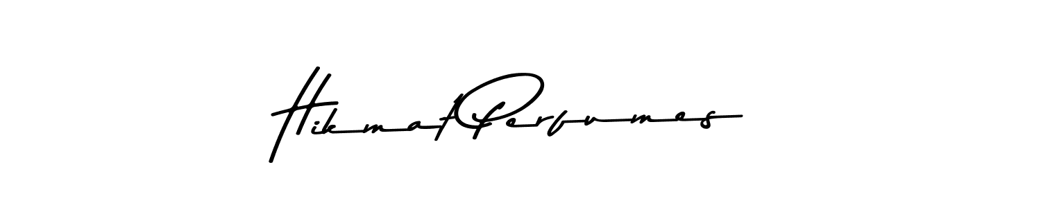 Design your own signature with our free online signature maker. With this signature software, you can create a handwritten (Asem Kandis PERSONAL USE) signature for name Hikmat Perfumes. Hikmat Perfumes signature style 9 images and pictures png