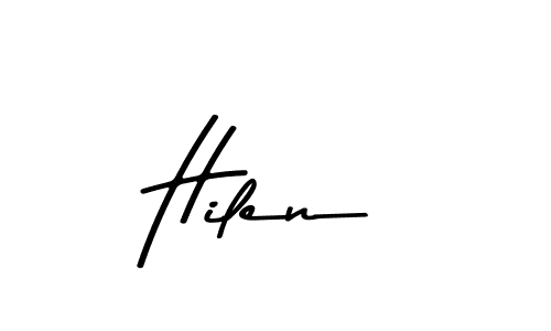 How to make Hilen name signature. Use Asem Kandis PERSONAL USE style for creating short signs online. This is the latest handwritten sign. Hilen signature style 9 images and pictures png