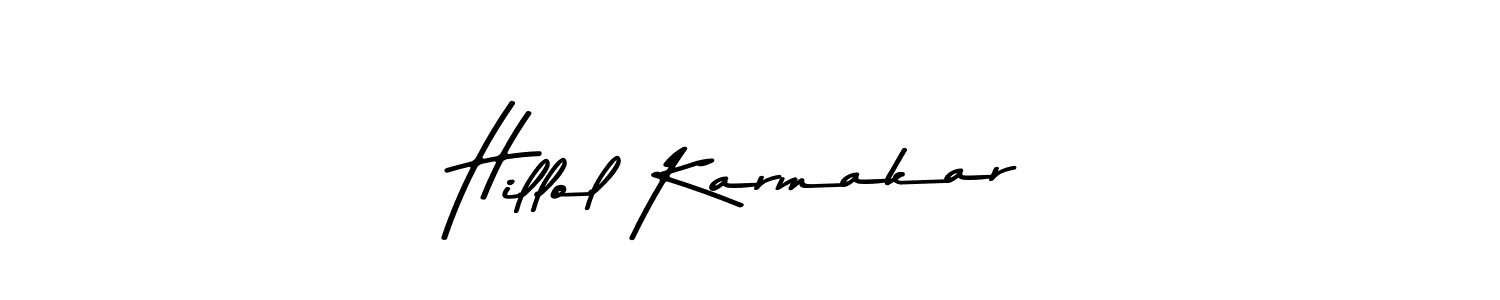 How to make Hillol Karmakar name signature. Use Asem Kandis PERSONAL USE style for creating short signs online. This is the latest handwritten sign. Hillol Karmakar signature style 9 images and pictures png