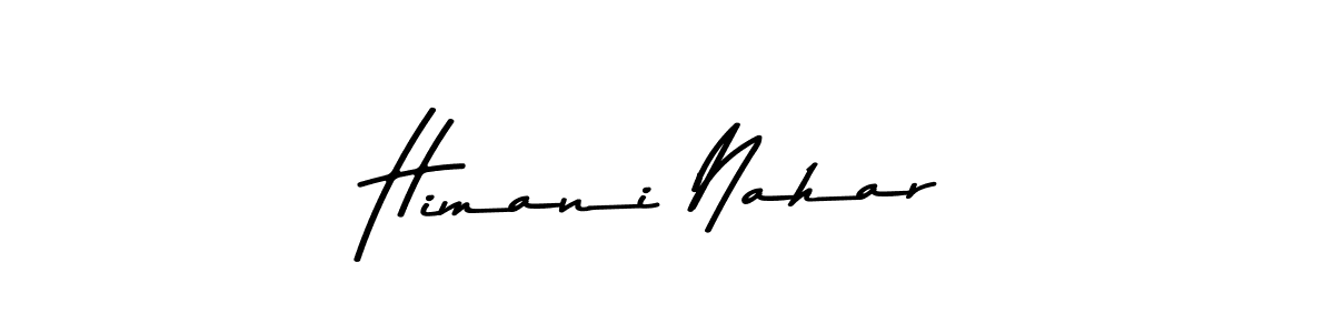 How to make Himani Nahar name signature. Use Asem Kandis PERSONAL USE style for creating short signs online. This is the latest handwritten sign. Himani Nahar signature style 9 images and pictures png