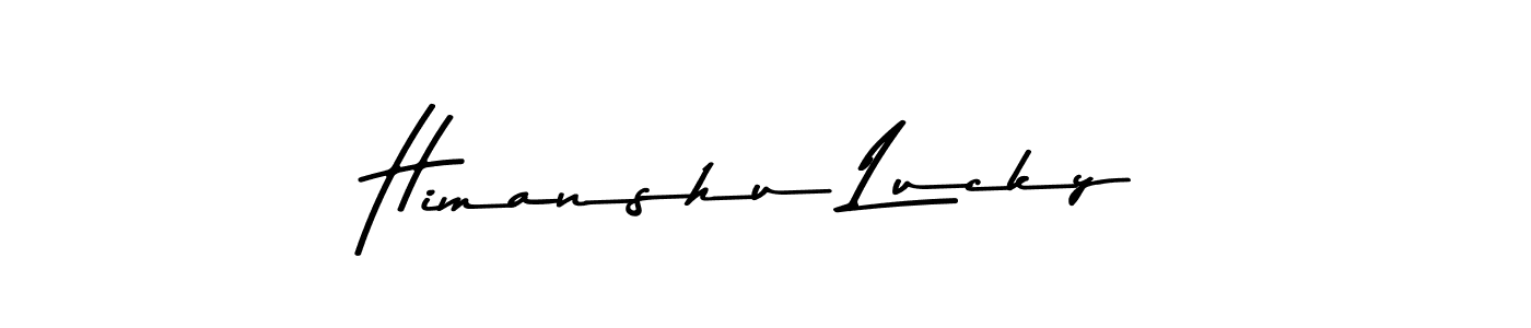 How to make Himanshu Lucky name signature. Use Asem Kandis PERSONAL USE style for creating short signs online. This is the latest handwritten sign. Himanshu Lucky signature style 9 images and pictures png