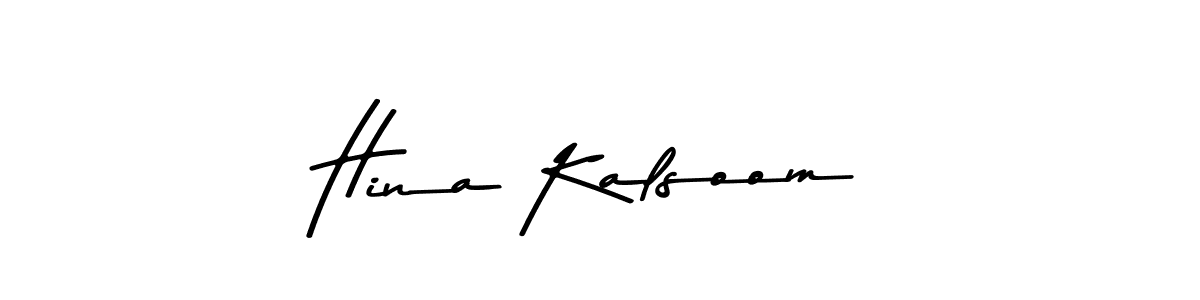 How to make Hina Kalsoom name signature. Use Asem Kandis PERSONAL USE style for creating short signs online. This is the latest handwritten sign. Hina Kalsoom signature style 9 images and pictures png