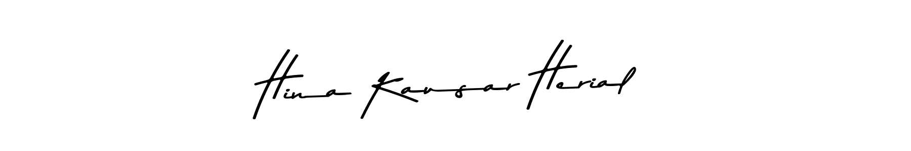 How to make Hina Kausar Herial name signature. Use Asem Kandis PERSONAL USE style for creating short signs online. This is the latest handwritten sign. Hina Kausar Herial signature style 9 images and pictures png