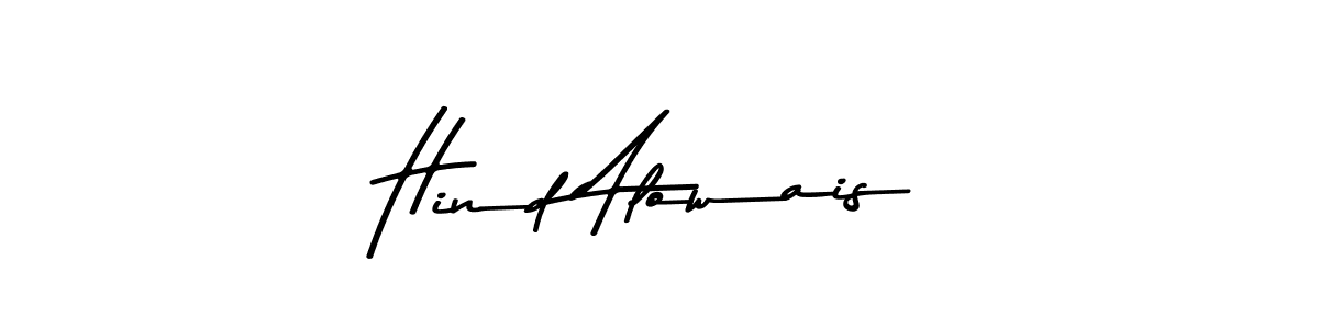 How to make Hind Alowais name signature. Use Asem Kandis PERSONAL USE style for creating short signs online. This is the latest handwritten sign. Hind Alowais signature style 9 images and pictures png