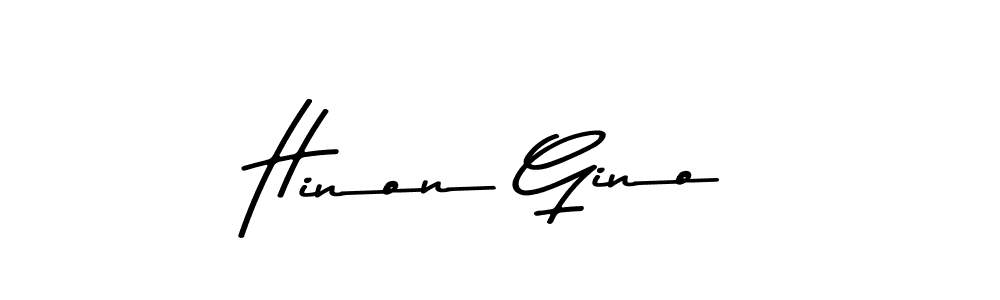 How to make Hinon Gino name signature. Use Asem Kandis PERSONAL USE style for creating short signs online. This is the latest handwritten sign. Hinon Gino signature style 9 images and pictures png