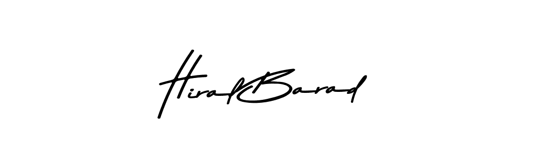 Hiral Barad stylish signature style. Best Handwritten Sign (Asem Kandis PERSONAL USE) for my name. Handwritten Signature Collection Ideas for my name Hiral Barad. Hiral Barad signature style 9 images and pictures png