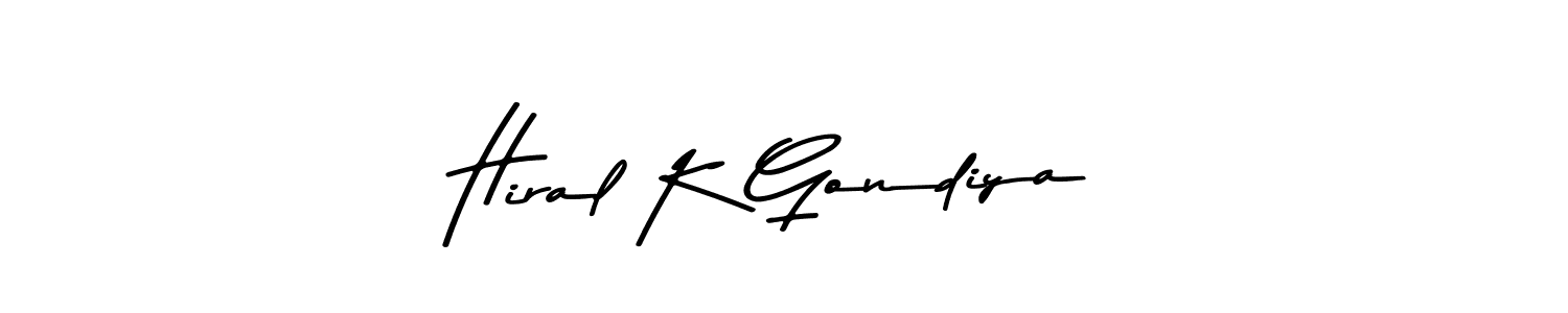 You can use this online signature creator to create a handwritten signature for the name Hiral K Gondiya. This is the best online autograph maker. Hiral K Gondiya signature style 9 images and pictures png