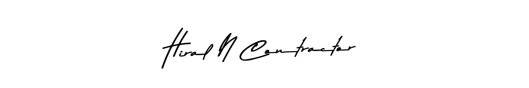 Create a beautiful signature design for name Hiral N Contractor. With this signature (Asem Kandis PERSONAL USE) fonts, you can make a handwritten signature for free. Hiral N Contractor signature style 9 images and pictures png