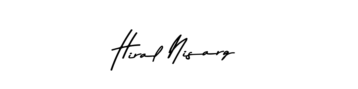 You can use this online signature creator to create a handwritten signature for the name Hiral Nisarg. This is the best online autograph maker. Hiral Nisarg signature style 9 images and pictures png