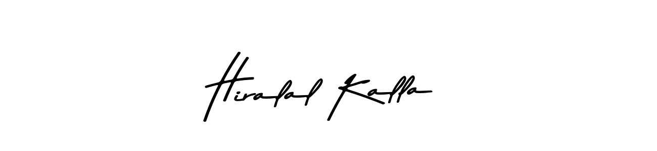 Create a beautiful signature design for name Hiralal Kalla. With this signature (Asem Kandis PERSONAL USE) fonts, you can make a handwritten signature for free. Hiralal Kalla signature style 9 images and pictures png