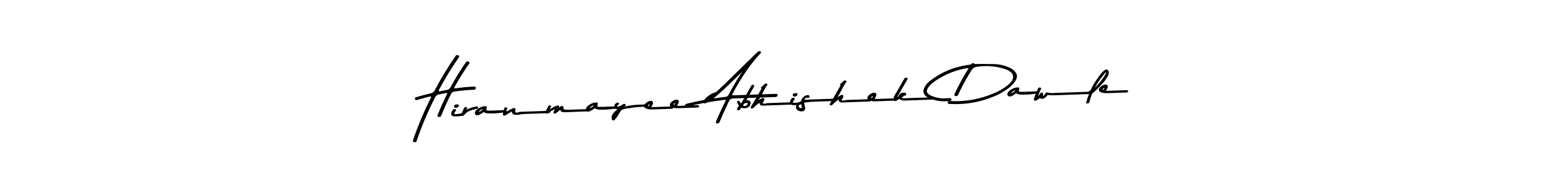 Make a beautiful signature design for name Hiranmayee Abhishek Dawle. With this signature (Asem Kandis PERSONAL USE) style, you can create a handwritten signature for free. Hiranmayee Abhishek Dawle signature style 9 images and pictures png