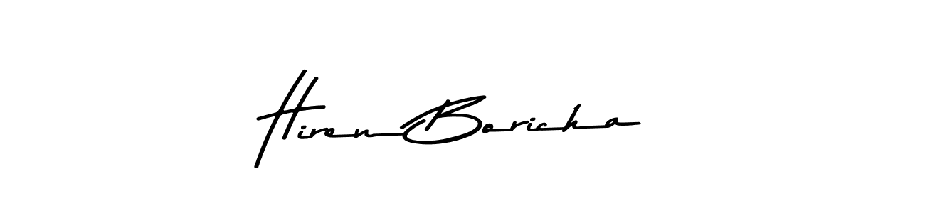 You should practise on your own different ways (Asem Kandis PERSONAL USE) to write your name (Hiren Boricha) in signature. don't let someone else do it for you. Hiren Boricha signature style 9 images and pictures png