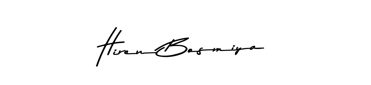 if you are searching for the best signature style for your name Hiren Bosmiya. so please give up your signature search. here we have designed multiple signature styles  using Asem Kandis PERSONAL USE. Hiren Bosmiya signature style 9 images and pictures png