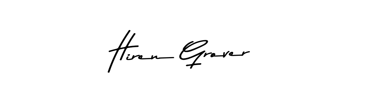 The best way (Asem Kandis PERSONAL USE) to make a short signature is to pick only two or three words in your name. The name Hiren Grover include a total of six letters. For converting this name. Hiren Grover signature style 9 images and pictures png