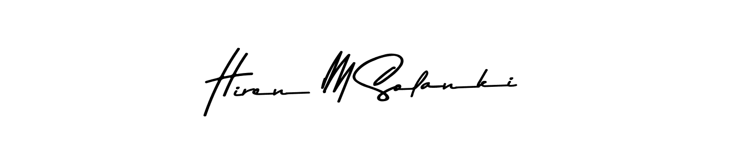 Design your own signature with our free online signature maker. With this signature software, you can create a handwritten (Asem Kandis PERSONAL USE) signature for name Hiren M Solanki. Hiren M Solanki signature style 9 images and pictures png