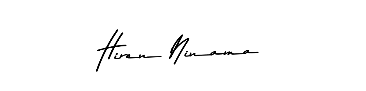 Design your own signature with our free online signature maker. With this signature software, you can create a handwritten (Asem Kandis PERSONAL USE) signature for name Hiren Ninama. Hiren Ninama signature style 9 images and pictures png
