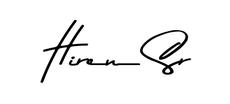 A timeless handwritten aesthetic for Hiren Sr. The Asem Kandis PERSONAL USE font gives your signature a handcrafted feel with natural curves. Hiren Sr signature style 9 images and pictures png