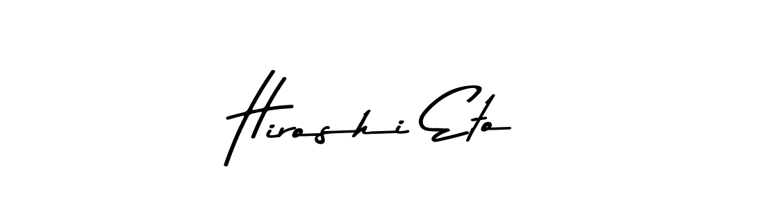 How to make Hiroshi Eto name signature. Use Asem Kandis PERSONAL USE style for creating short signs online. This is the latest handwritten sign. Hiroshi Eto signature style 9 images and pictures png