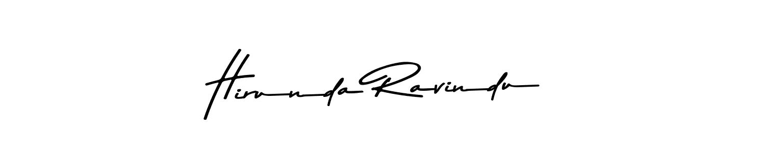 Hirunda Ravindu stylish signature style. Best Handwritten Sign (Asem Kandis PERSONAL USE) for my name. Handwritten Signature Collection Ideas for my name Hirunda Ravindu. Hirunda Ravindu signature style 9 images and pictures png